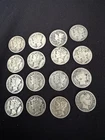16 Silver Dimes Lot! 14 Mercury & 2 Barber Dimes! Great Investment!