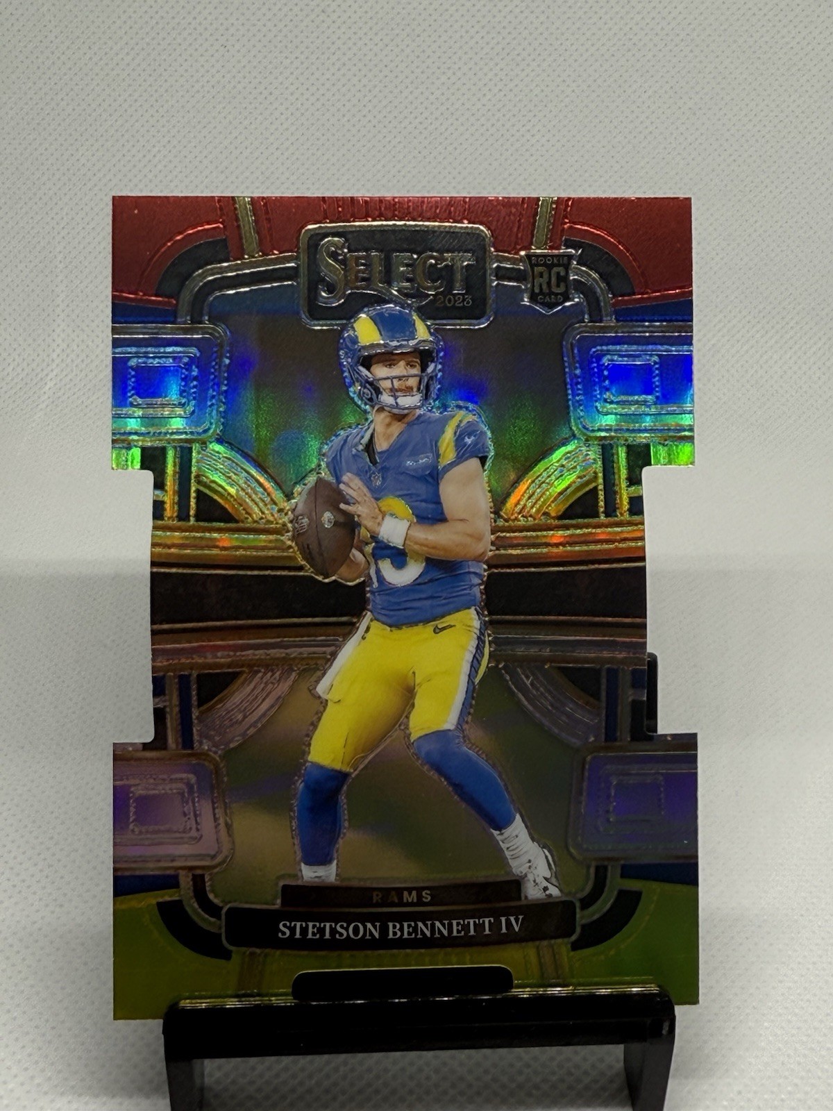 2023 Panini Select Concourse Stetson Bennett #55 Red Yellow Prizm Die-Cut (RC)