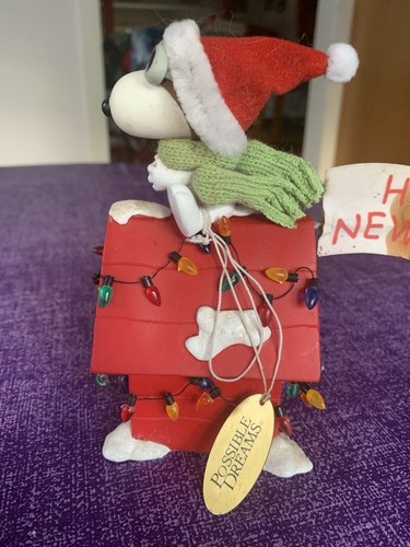 Peanuts Snoopy The Flying Ace Possible Dreams Clothtique Merry Christmas Flag - Picture 10 of 15