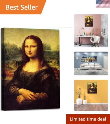 Mona Lisa Canvas Print - Elegant 12x16 Wall Art for Modern Living Spaces