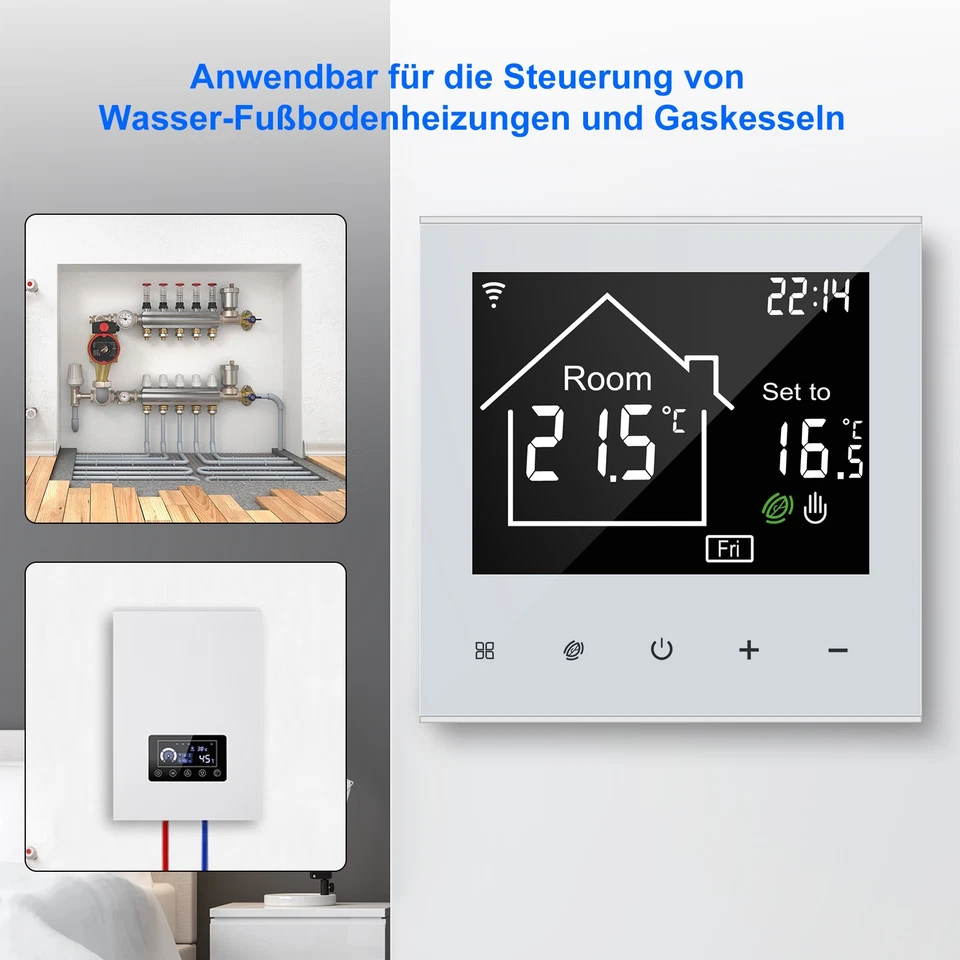Digital Thermostat Raumthermostat Fußbodenheizung Wandheizung Wasser Heizung 3A - Bild 4 von 4