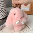 Cute Fluffy Bunny Keychain Bag Charm Soft Plush Rabbit Toy Fur Pompon Accessory