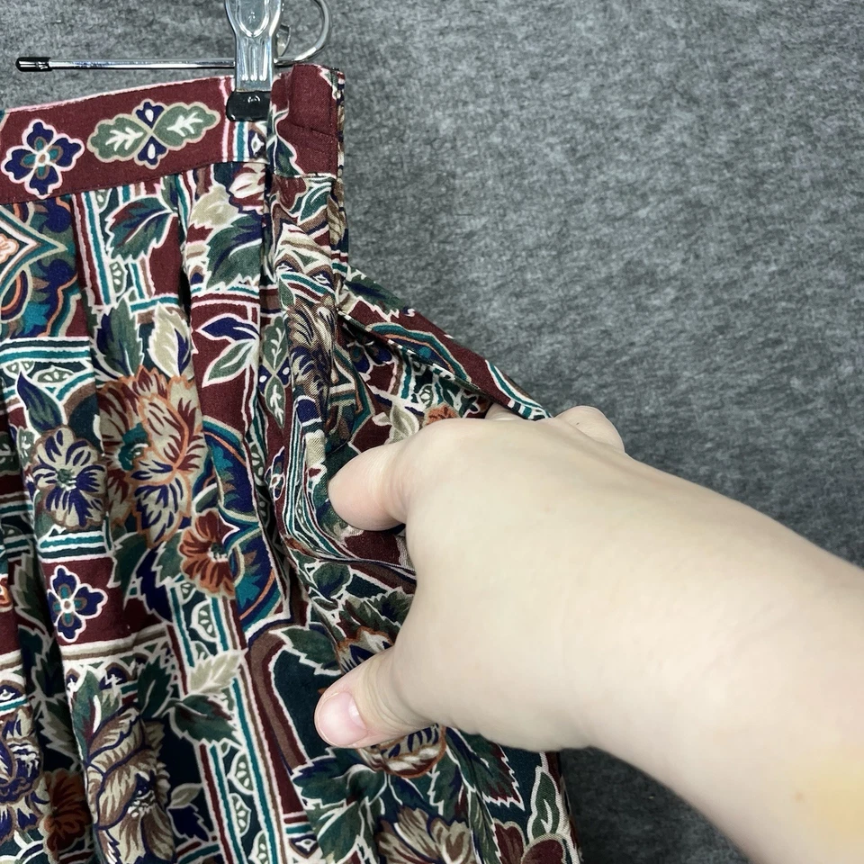 Vintage Briggs New York Maxi Skirt Plus Size 18W 90s Floral Boho Rayon Stretch - Image 2 of 4