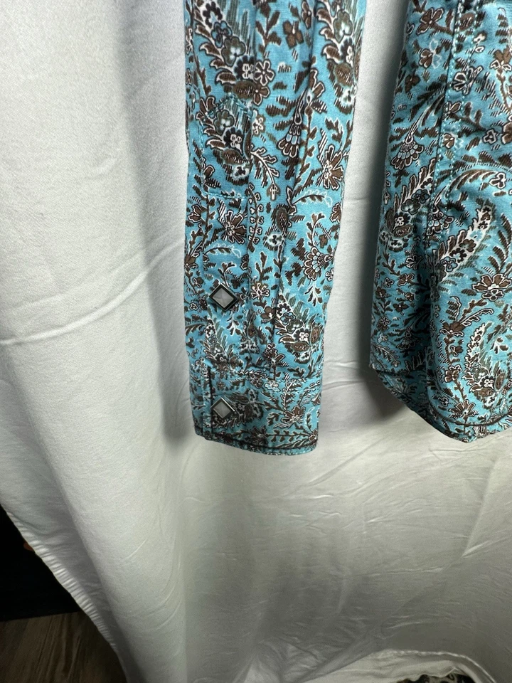 Camisa Panhandle Rough Stock Mujer S Diamante Perla Snap Western N307 Foto 3 de 4