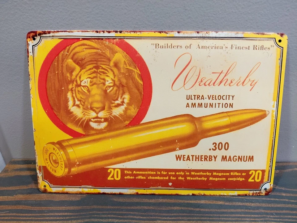 Letrero de metal WEATHERBY 300 12 x 8 pulgadas Foto 3 de 4