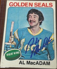 1975-76 Topps AL MACADAM #253 🔥 Golden Seals 🔥 FANTASTIC Autograph 🧨🔥 RaRe