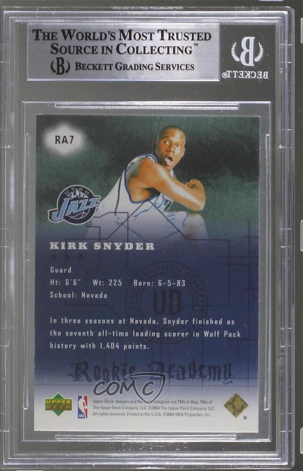 2004-05 Upper Deck Rookie Academy Rainbow Kirk Snyder #RA7 BGS 8.5 RC - Image 2 of 2