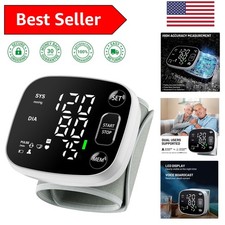 Rechargeable Wrist Blood Pressure Monitor with LED Display and Voice Function