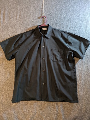 ChefWorks Shirt Mens Button Up Black Size Large Short Sleeve