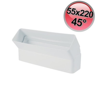 Vertikaler 45°-Bogen für Rechteckkanal 55x220 mm   VMC oder Dunstabzugshaube