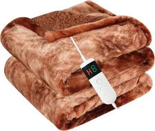 Electric Heated Blanket Throw 50'x60''Size Faux Fur Heating Blanket Machine Wash