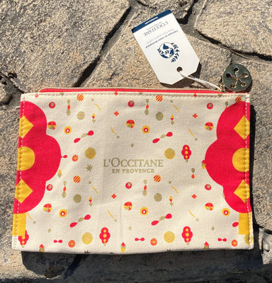 L'occitane en Provence Cosmetics Canvas Bag With Zipper New
