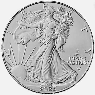 #ad 2025 1 oz American Silver Eagle Coin BU $55.00