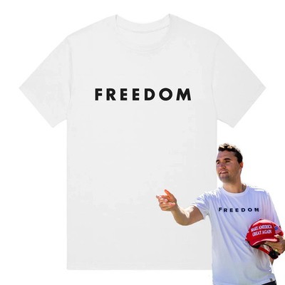 Freedom Charlie Kirk T-Shirt Gildan Heavy Cotton Tee   White, Red, Black Options