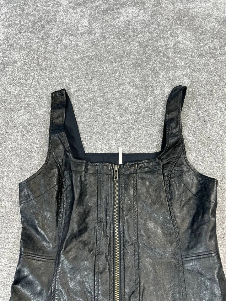 Vestido Free People Mujer 0 Negro Imitación Cuero Bodycon Nuevo Foto 2 de 4