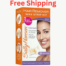 Sally Hansen Face Hair Removal Wax Strips Kit  At-Home Use 18 Count