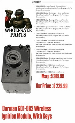 Dorman 601-082 Wireless Ignition Module, With Keys