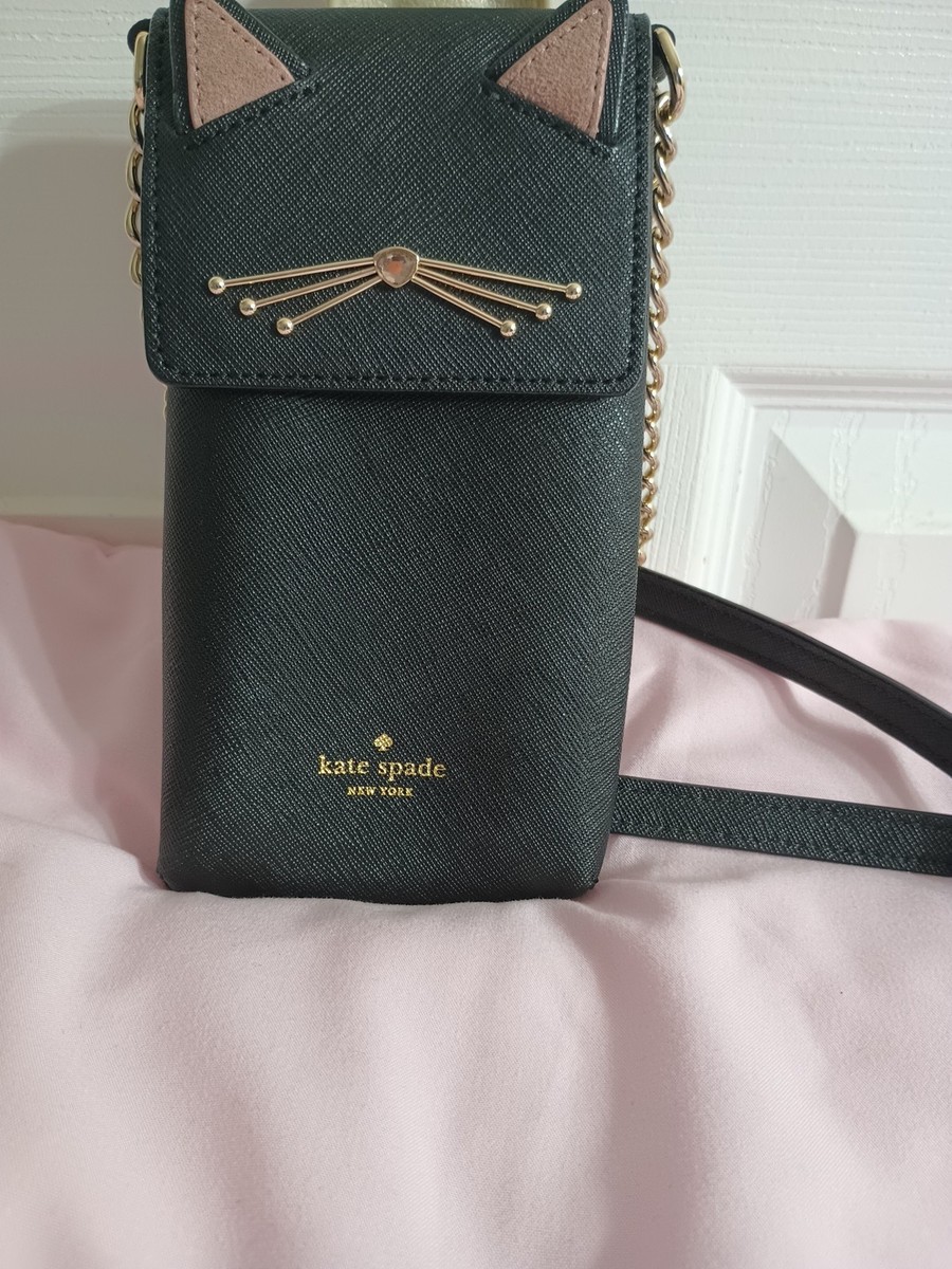 Kate Spade Black Cat Kitty Leather Phone Case Wallet Crossbody Bag | eBay Kate Spade Black Cat Kitty Leather Phone Case Wallet Crossbody Bag | eBay