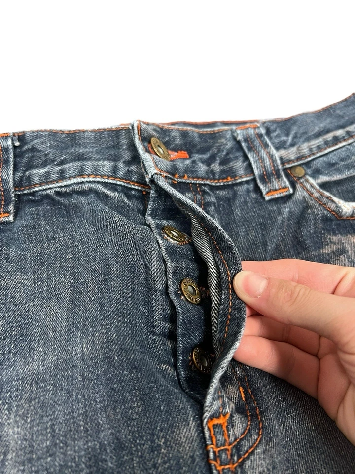 Dolce & Gabbana Metal Leather Logo sz 34X29 Men’s denim blue jeans - Image 3 of 4