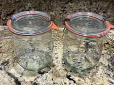 Weck Large Jars With Rundrand Glass 100 Lids Set Of 2