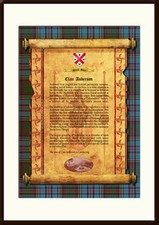 CLAN ANDERSON - Clan History, Tartan, Crest, Castle & Motto MOUNTED PRESENTATION