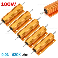 100W Resistor Metal Wirewound Range - Aluminium Power Resistors 0.01 to 620K ohm