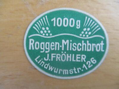 (10296) Reklamemarke - Bäckerei J. Fröhler, Lindwurmstr.