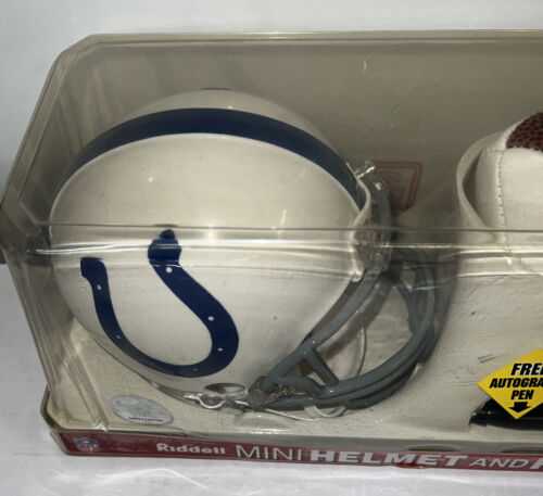 Baltimore Indianapolis Colts ""sin firmar mini casco y mini conjunto combinado de fútbol americano sin firmar - Imagen 3 de 4