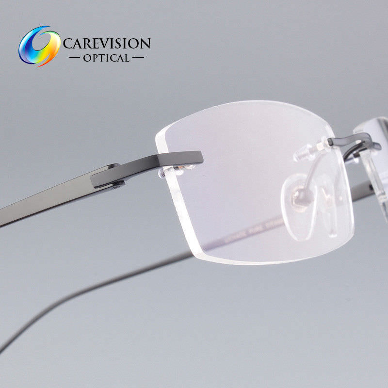 Pure Titanium Eyeglass Frames Business Men Glasses Frame Rimless