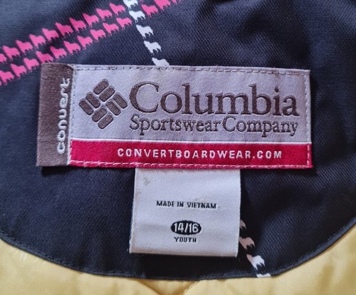 Columbia Convert Youth 14/16 Snow Jacket Girls Full Zip Red Black Hood 324P - Picture 6 of 7