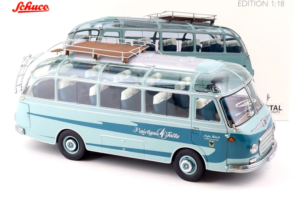 1:18 Schuco Setra S6 Pullman " Kraichgau Falke " 1956 Blu 450034900 - Immagine 2 di 4