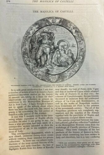 1878 China Majolica of Castelli illustrated