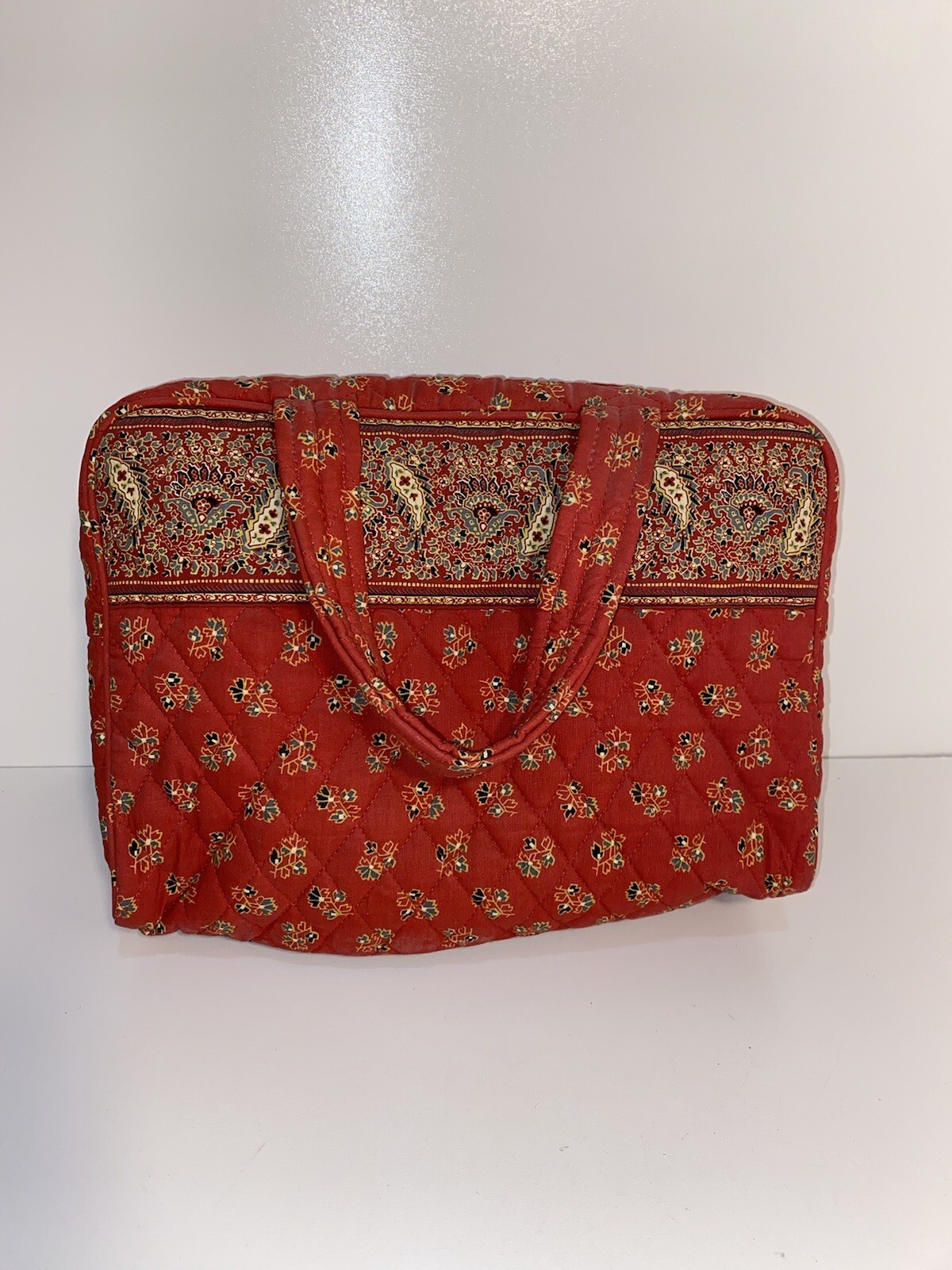 Maggi B Large Traveler Sunset  Bag Tote Red Quilted Design - New