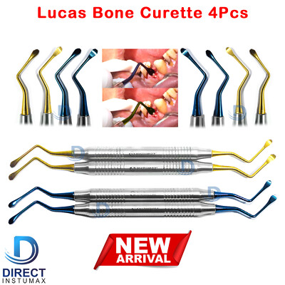 Lucas Curette Dental/Surgical Bone Curettes Serrated Set of 2-PCS INSTUMAX 
