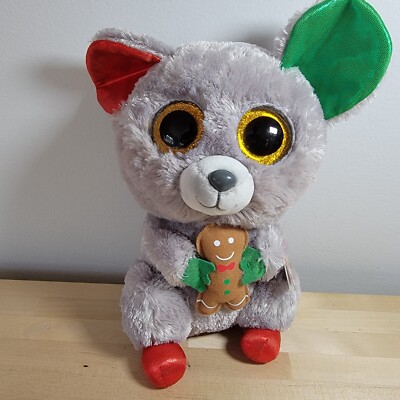 Rare Medium Ty Beanie Boos MAC Christmas Mouse 9