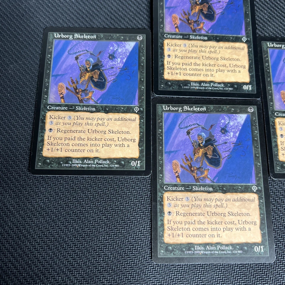 Urborg Skeleton MTG Invasion Magic the Gathering Black Playset Vintage 4 - Image 2 of 4