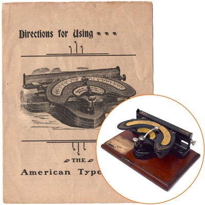 American No.2 Typewriter Instruction Manual User Repro Antique Index Vtg Guide