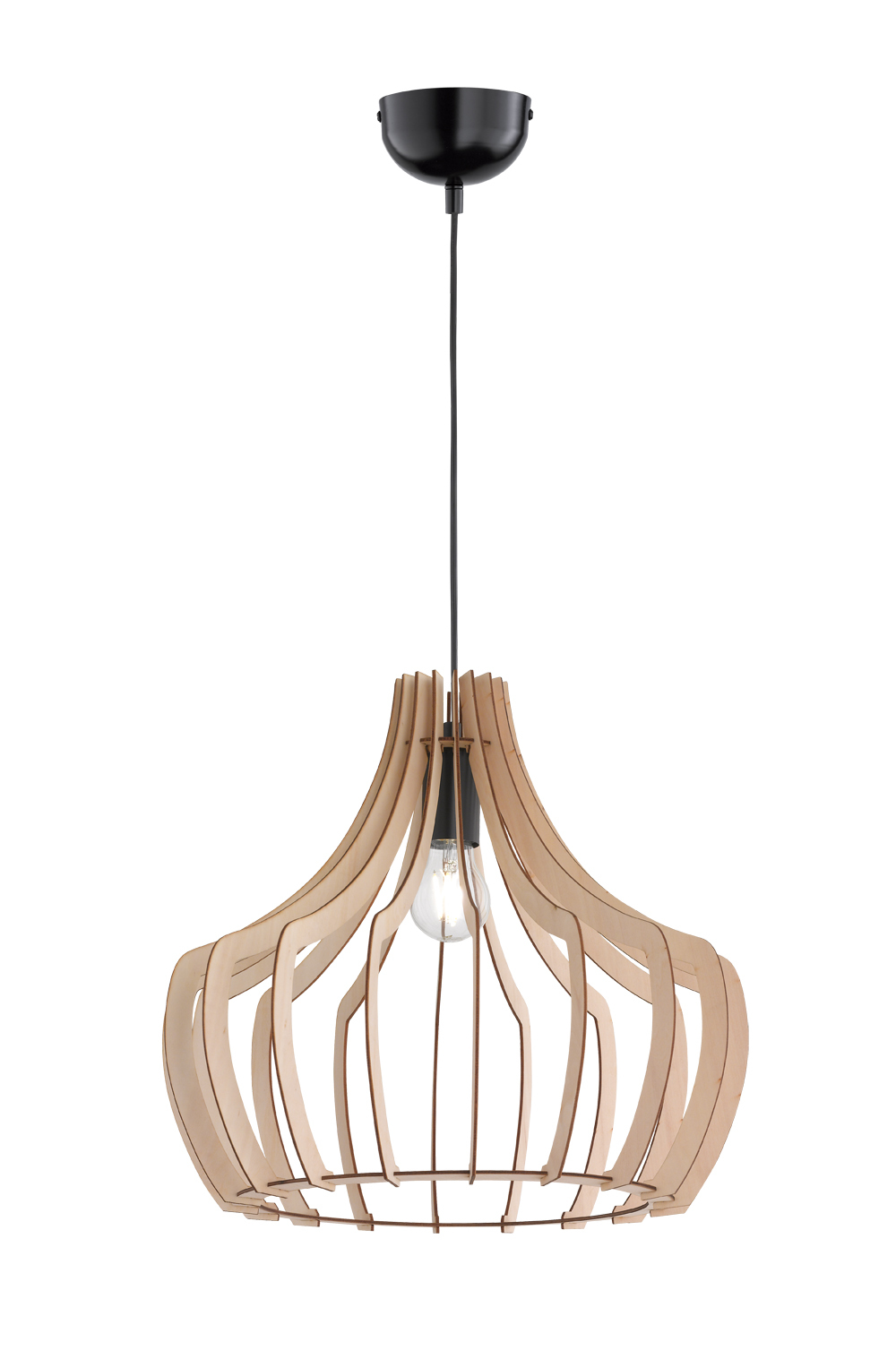 Lampadario Vintage in Legno TR309 | Sospensione D.44 Luce Naturale