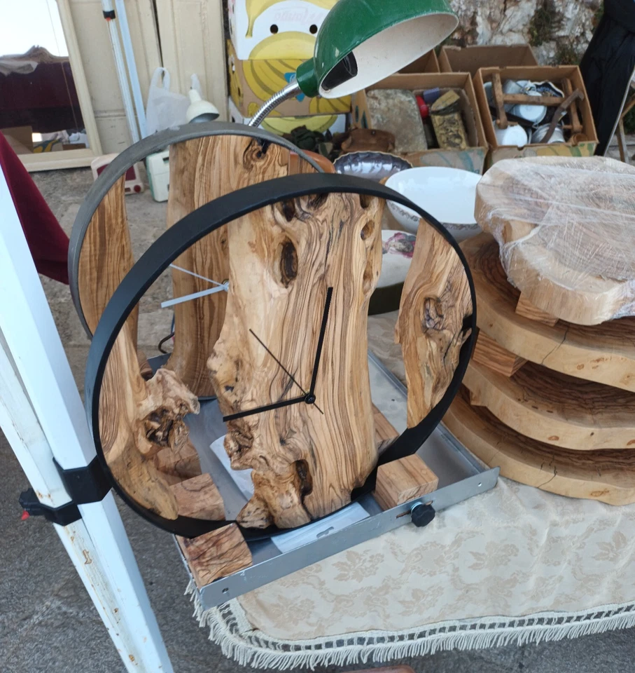 cerchio/quadrato in metallo per creare orologio da parete con legno/wood/radica - Immagine 2 di 4