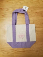 NEW Trader Joe’s Mini Pastel Canvas Tote Bag Purple Lavender