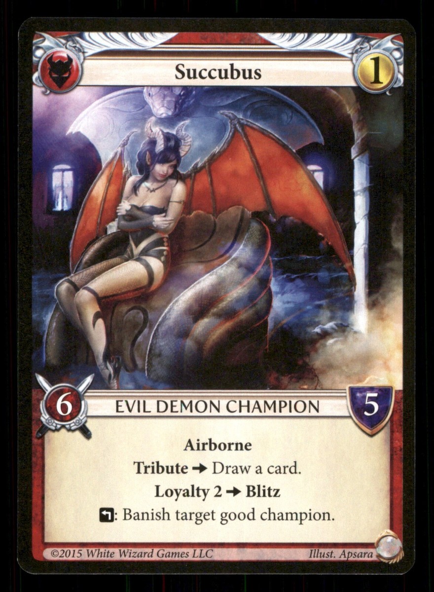 Succubus Evil Demon Champion Epic White Wizard Games Trading Card