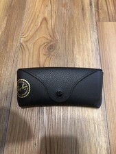 Vintage Ray Ban leather case only Black Gold Logo No Sunglasses Case Only