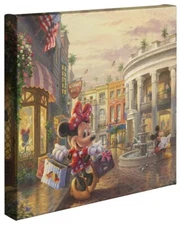 Thomas Kinkade Studios Minnie Rocks the Dots on Rodeo Drive 14 x 14 Canvas Wrap