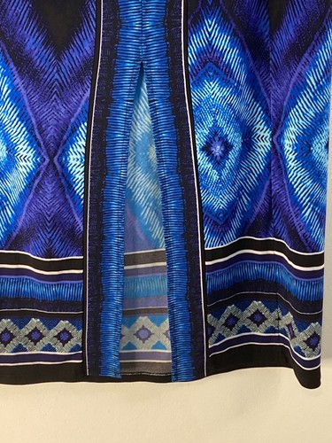 W Lane Skirt Womens Medium Blue Slit PullOn Midi Flowy Comfy Stretch Casual - Picture 2 of 11