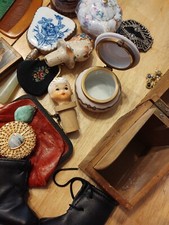 Vintage Lot Of Jewelry Coin Purse Key Chain Earrings Art Handmade 