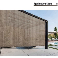 90% Sun Shade Privacy Cover Panel Shade Cloth with Grommets on 2 Sides in Brown