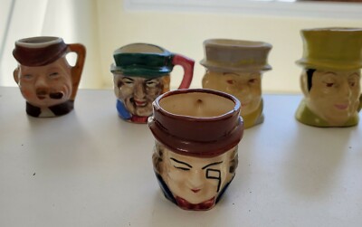 5 Toby JugsA Toby Jug, also sometimes known as a Fillpot. Tallest one 3''