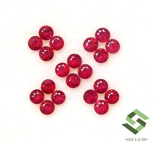 2.50 mm Natural Ruby Round Cut Lot 20 Pcs 1.51 CTS Calibrated Loose Gemstones - Picture 2 of 7