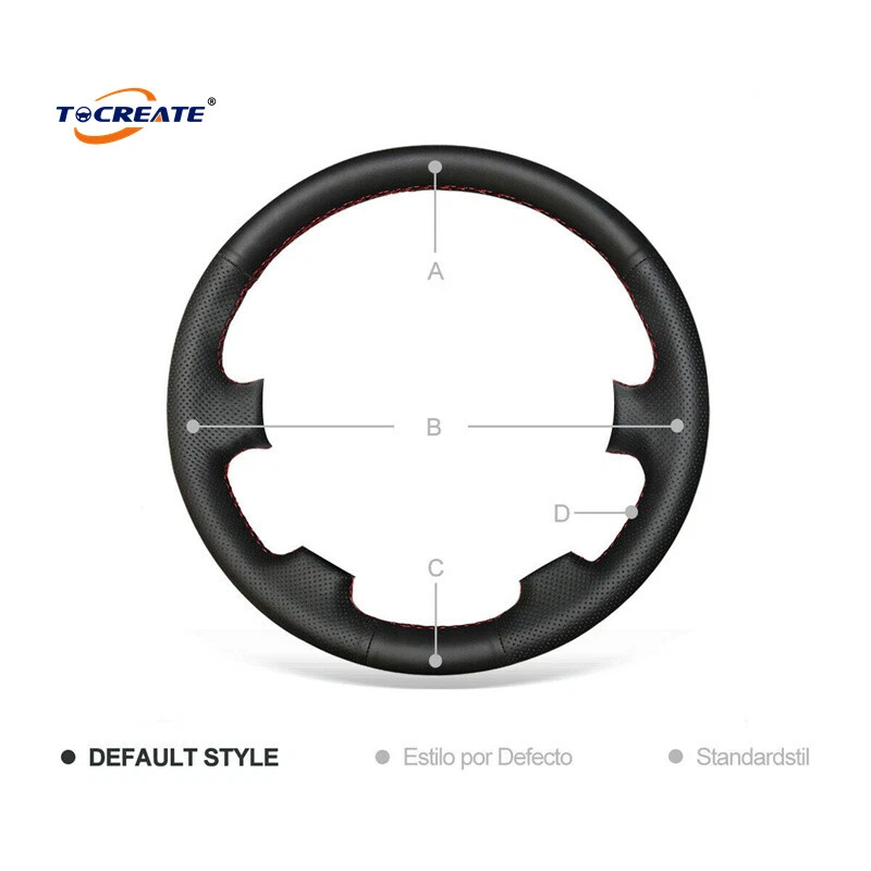 Cubierta de volante de cuero genuino negro para Hyundai Tucson 2005-2009 #Q017 Foto 4 de 4