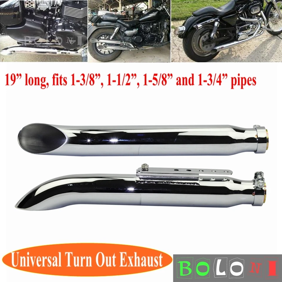 For Suzuki VL125 VL800 VL1500 Intruder Honda Shadow VT1100 VTX1800 Exhaust Pipes — 第 2/4 张图片